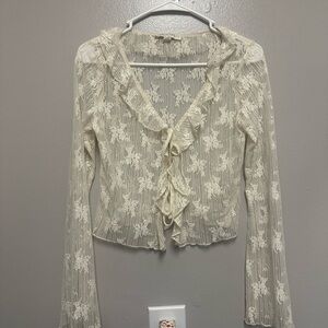 Elegant Cream Lace Women's Top